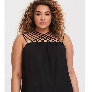 Torrid Black stappy georgette tank